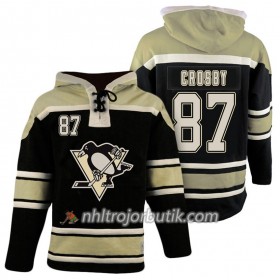 Män Ishockey Pittsburgh Penguins Sidney Crosby 87 Svart Sawyer Hooded Sweatshirt